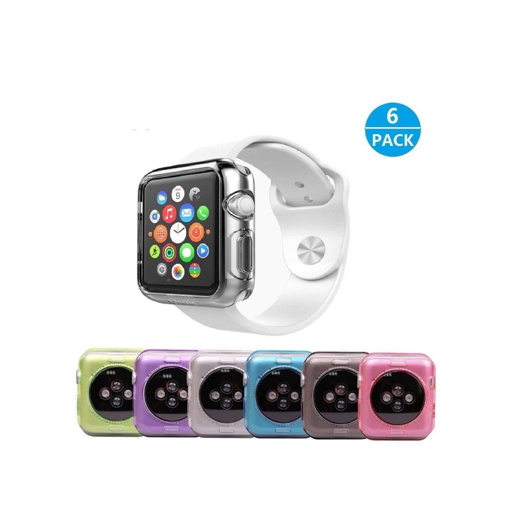 6 Pack iWatch Tpu Covers Skins Bumpers (Open Face)